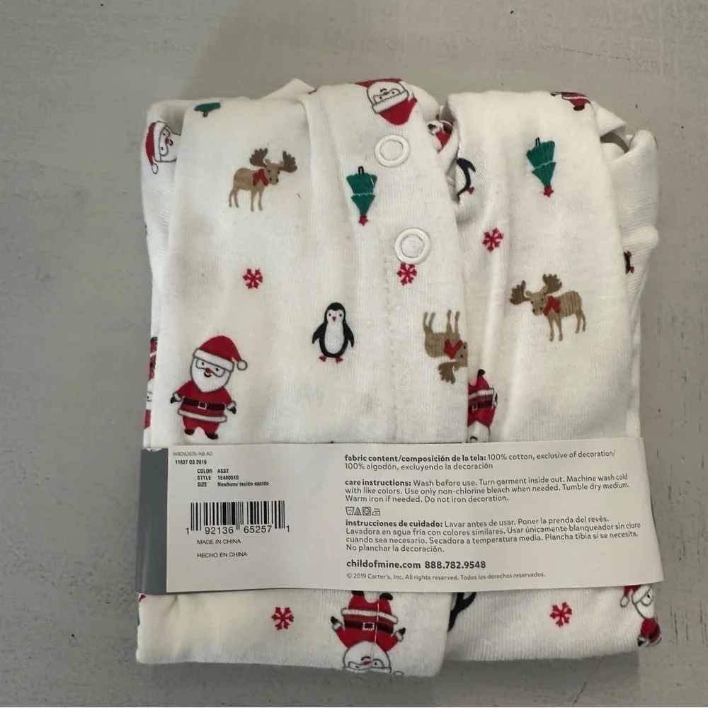 Child of Mine by Carters Newborn Sleep & Play Long Sleeve Onesies Sz Newborn NWT